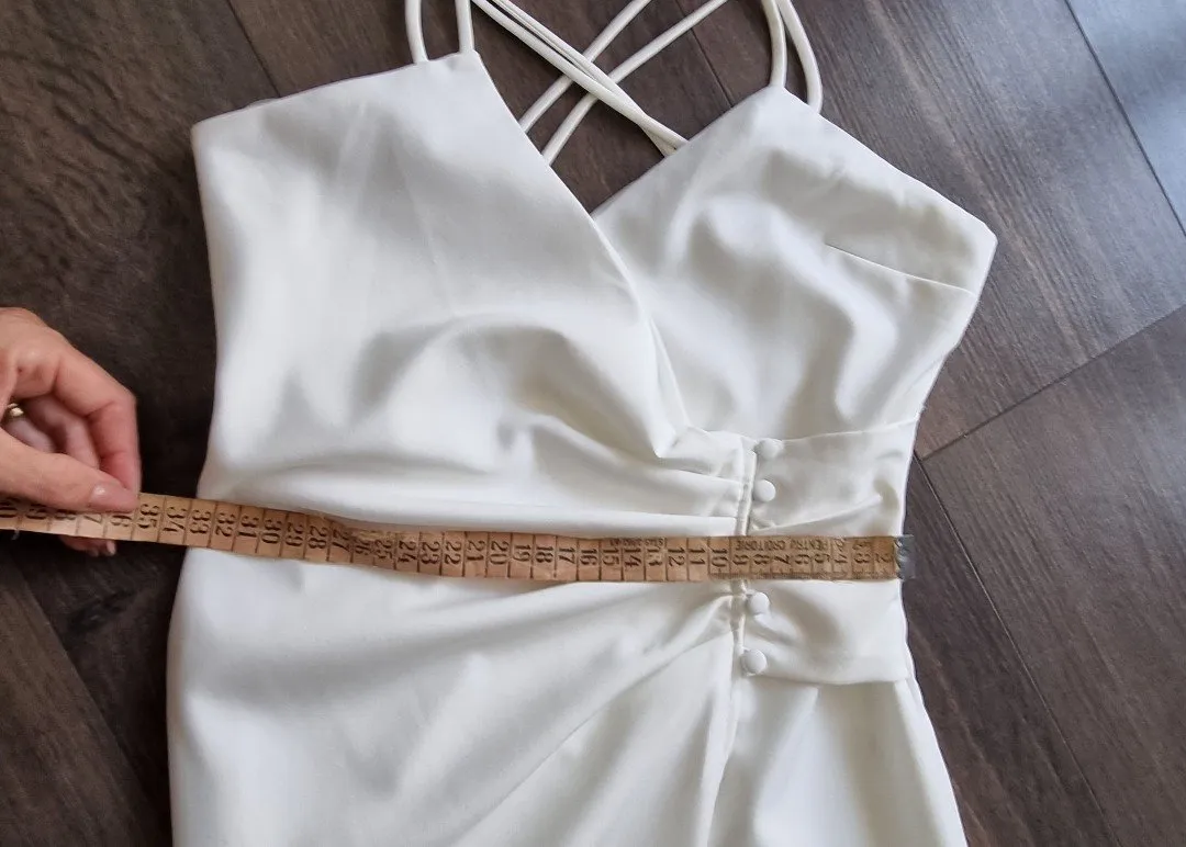Rochie de vară Zara XS | Alb, Midi, Bretele subțiri, Drapat - Image 8