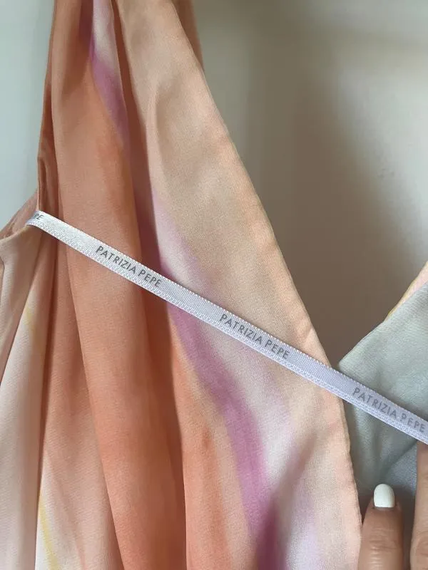 Rochie de vară Patrizia Pepe S | Multicolor, Midi, Fără mâneci, Abstract & Color Block, Pliuri, Vâscoză - Image 10