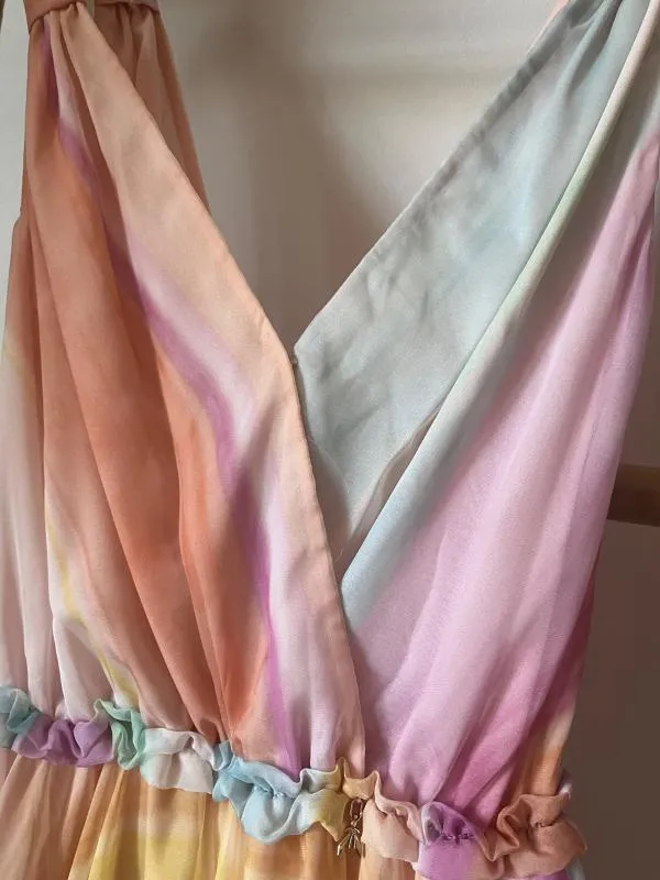 Rochie de vară Patrizia Pepe S | Multicolor, Midi, Fără mâneci, Abstract & Color Block, Pliuri, Vâscoză - Image 11