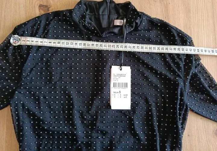 Bluză Oltre S | Negru, Normal, Mânecă trei sferturi, Regular fit, Poliester - Image 3