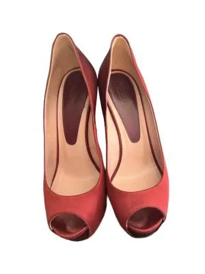 Pantofi cu toc înalt platformă slip-on Gucci EU 37 | Burgundy, Stiletto (Subțire)