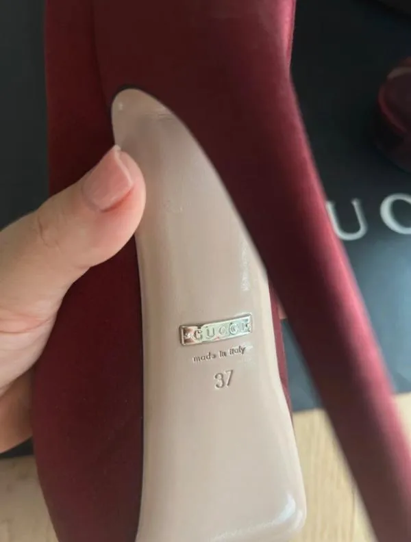 Pantofi cu toc înalt platformă slip-on Gucci EU 37 | Burgundy, Stiletto (Subțire) - Image 4