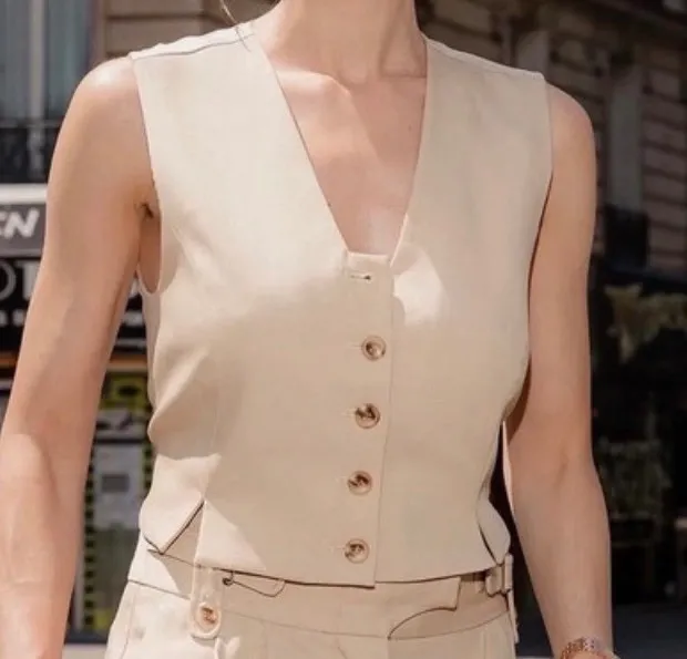 Compleu Malene Birger S | Bej, Tall, Monocrom, Bumbac - Image 4