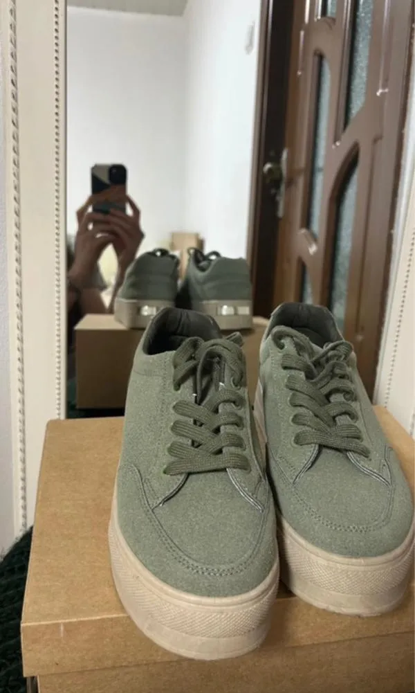 Sneakers platformă EU 39 | Khaki - Image 3