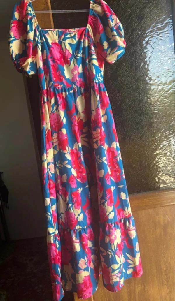 Rochie de vară Shein S | Multicolor, Maxi, Mânecă scurtă, Tall, Floral & Tropical, Poliester - Image 2