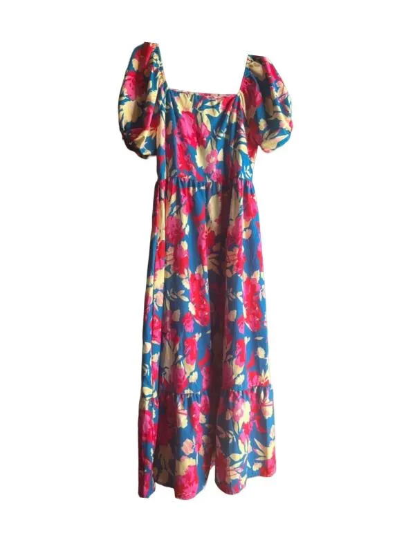 Rochie de vară Shein S | Multicolor, Maxi, Mânecă scurtă, Tall, Floral & Tropical, Poliester