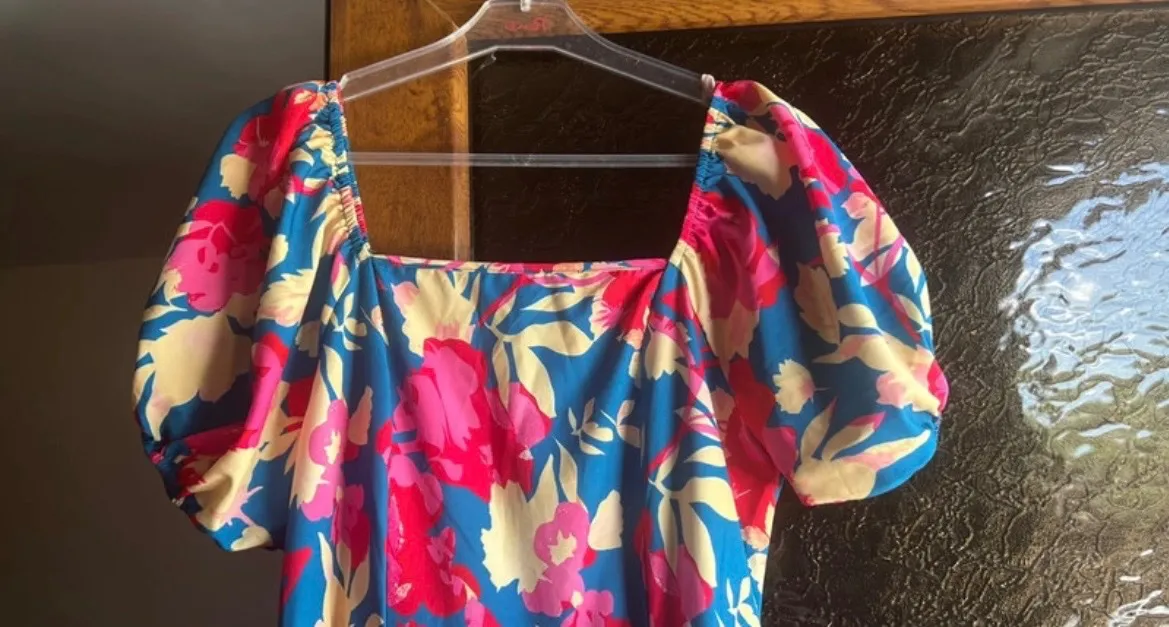 Rochie de vară Shein S | Multicolor, Maxi, Mânecă scurtă, Tall, Floral & Tropical, Poliester - Image 3