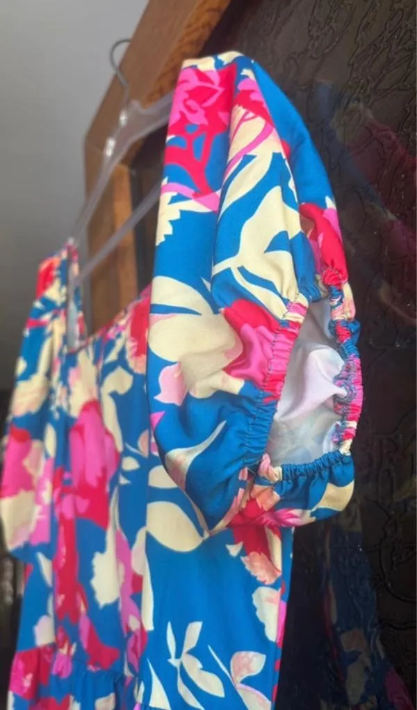 Rochie de vară Shein S | Multicolor, Maxi, Mânecă scurtă, Tall, Floral & Tropical, Poliester - Image 4
