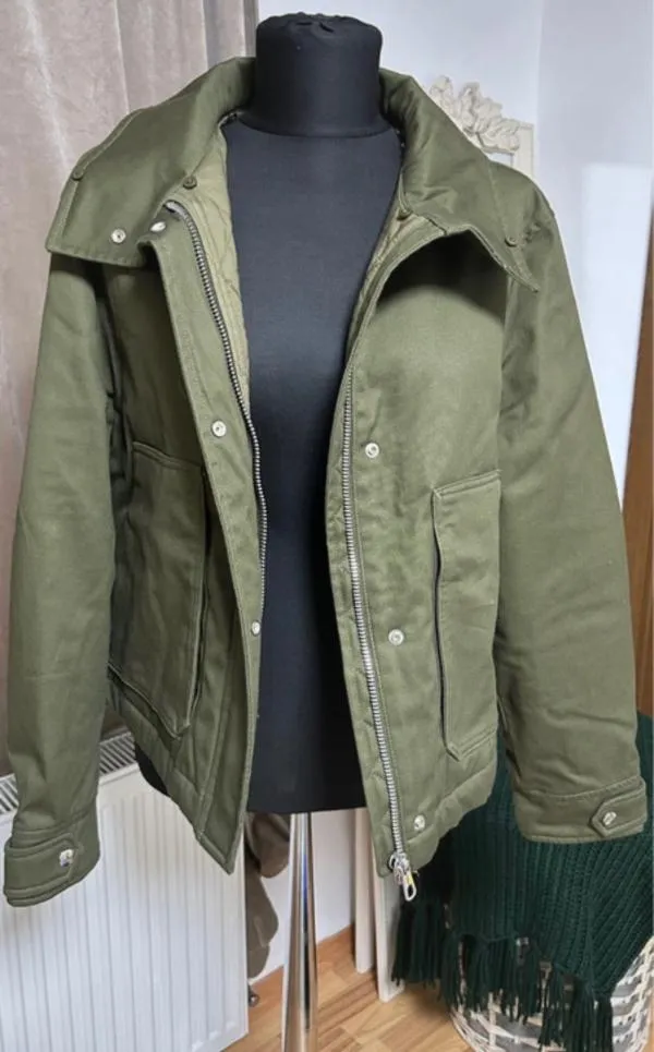 Jachetă Mango S | Khaki, Bumbac - Image 12