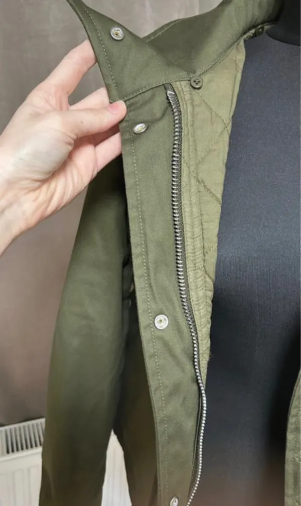 Jachetă Mango S | Khaki, Bumbac - Image 3