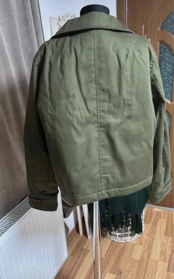 Jachetă Mango S | Khaki, Bumbac - Image 5