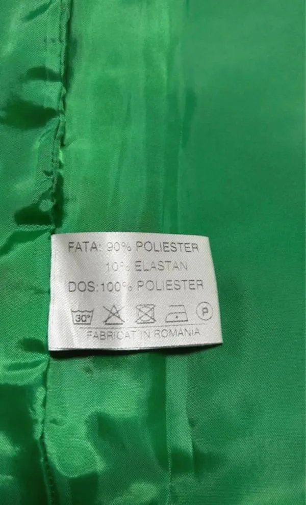 Rochie dreaptă Poema XS | Verde, Midi, Mânecă scurtă, Volane, Poliester - Image 9