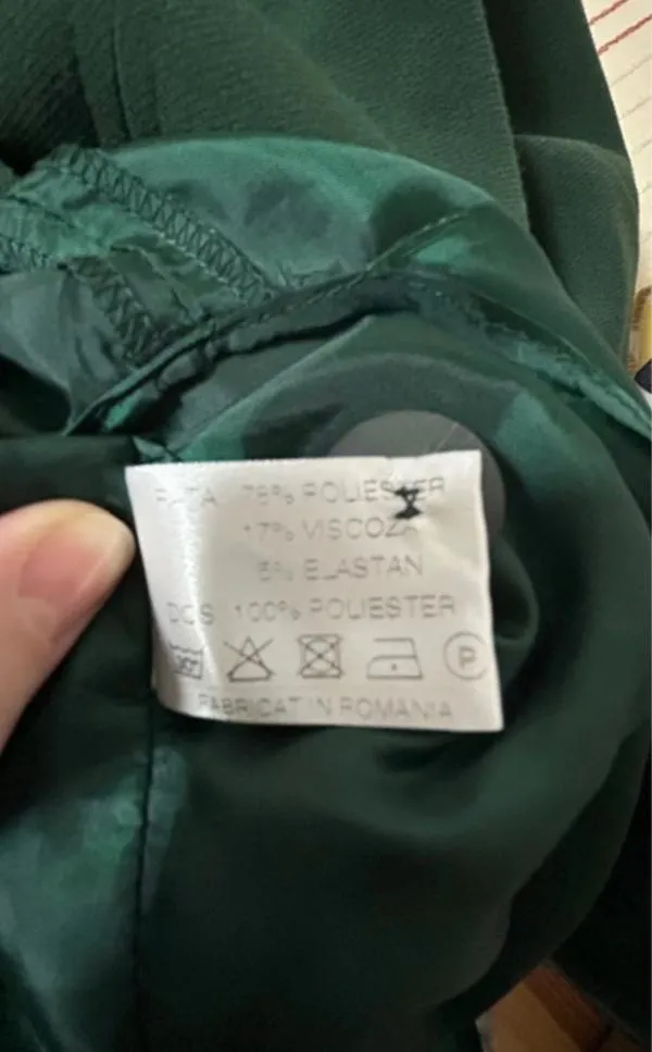 Rochie dreaptă Poema EU 34 | Verde, Maxi, Mânecă lungă, Decolteu în V, Poliester - Image 8