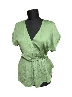 Bluză Reserved EU 34 | Khaki, Normal, Mânecă scurtă, Relaxed Lejer fit, Poliester