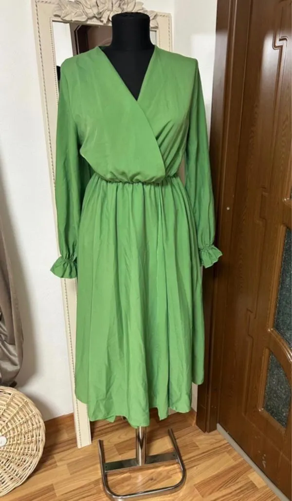 Rochie de ocazie Jennyfer S | Verde, Maxi, Mânecă lungă, Design petrecut, Poliester - Image 2