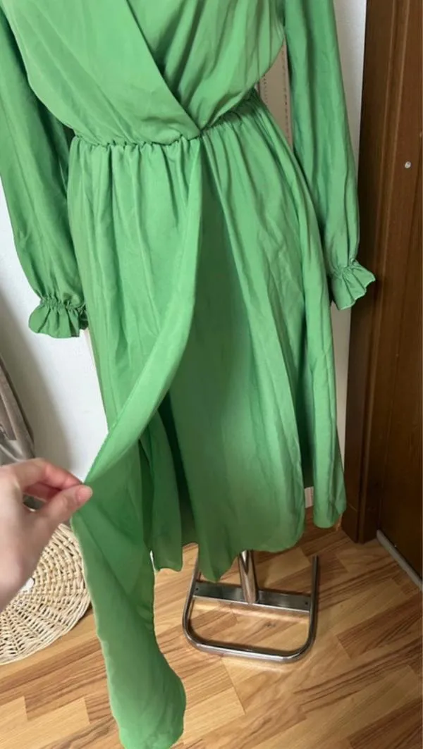 Rochie de ocazie Jennyfer S | Verde, Maxi, Mânecă lungă, Design petrecut, Poliester - Image 5