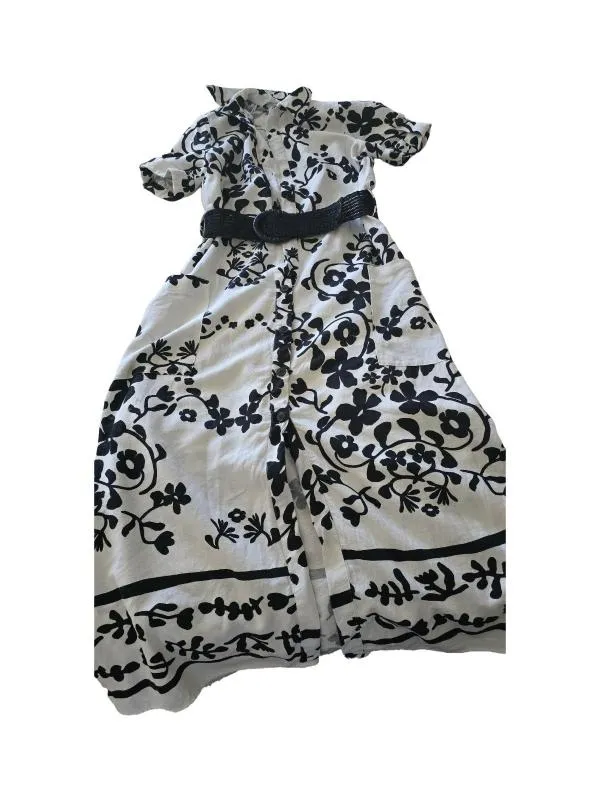 Rochie casual Zara XS | Alb, Midi, Mânecă scurtă
