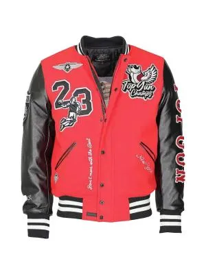 Geacă bomber Top Gun L | Roșu, Logo