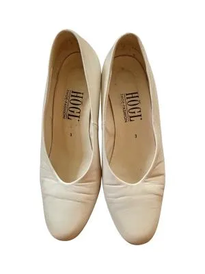 Pantofi cu toc mic gros slip-on HOGL EU 35 | Crem