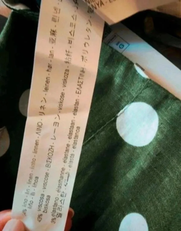 Pantaloni Zara L | Verde, Lungi, Talie înaltă, Regular (Standard) fit, Chino, Buline & Imprimeuri mici, In - Image 9