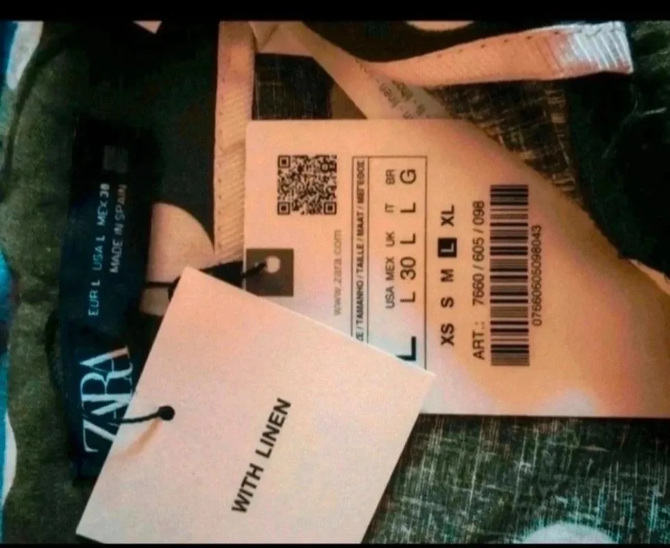 Pantaloni Zara L | Verde, Lungi, Talie înaltă, Regular (Standard) fit, Chino, Buline & Imprimeuri mici, In - Image 10