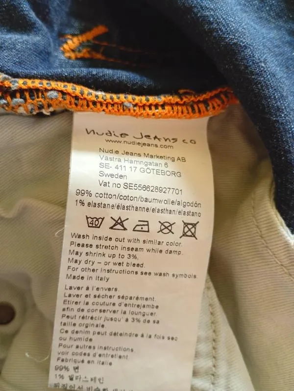 Blugi Nudie S-M | Bleumarin, Lungi, Straight (Drepți) fit, Monocrom, Clasici  Simpli - Image 4