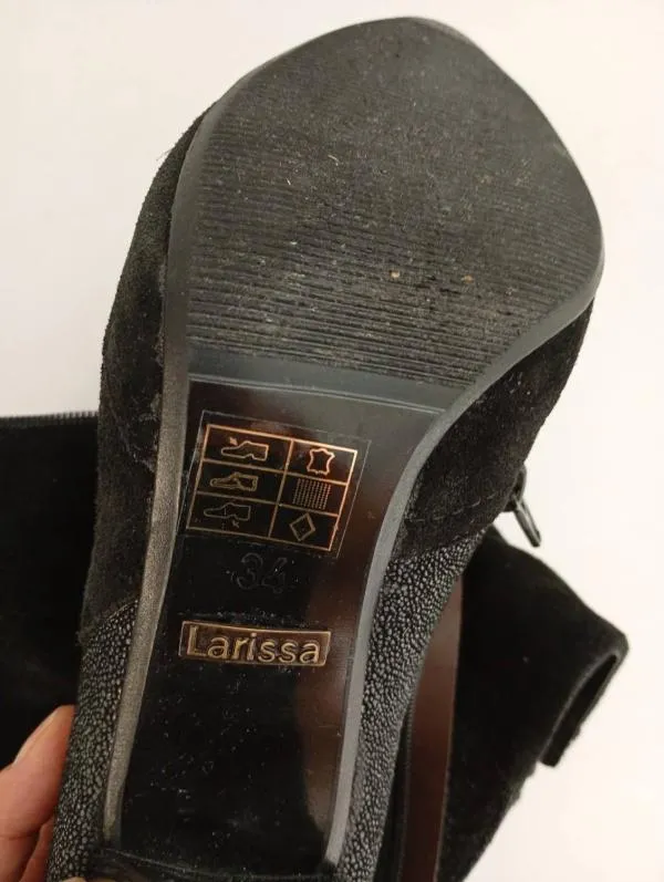 Botine mediu gros Larissa EU 34 | Negru - Image 6