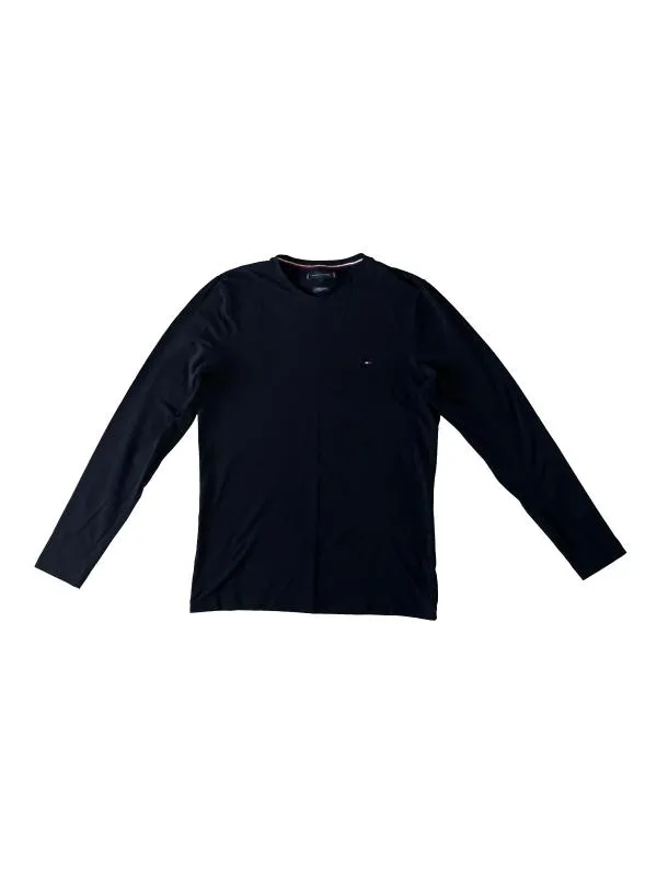 Bluză Tommy Hilfiger M | Negru, Mânecă lungă, Bumbac