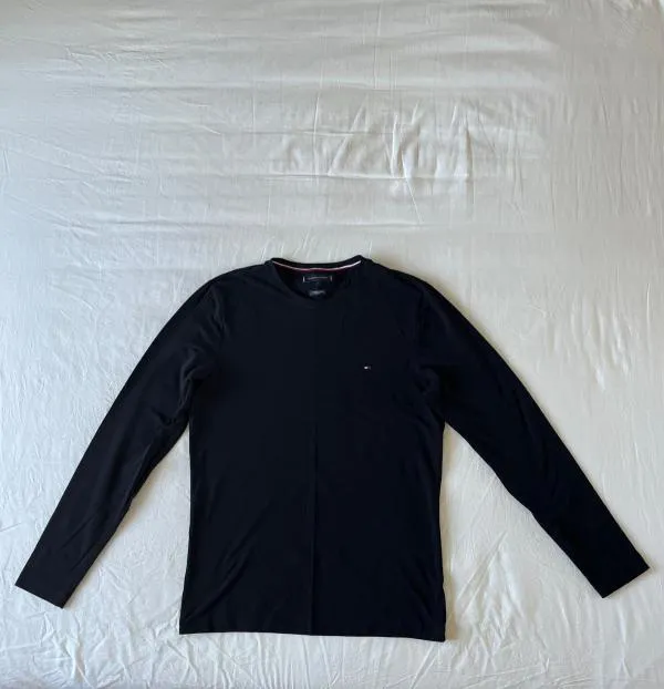 Bluză Tommy Hilfiger M | Negru, Mânecă lungă, Bumbac - Image 2