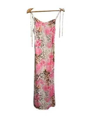 Rochie de seară Bershka M | Multicolor, Midi, Bretele subțiri, Animal print
