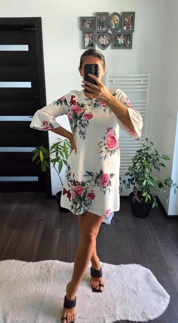 Rochie casual Only S | Alb, Midi, Mânecă trei sferturi - Image 8