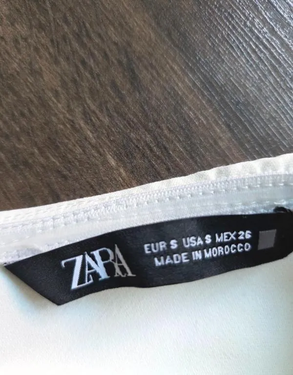 Salopetă Zara S | Alb, Trei sferturi, Cu umerii goi, Volane - Image 4