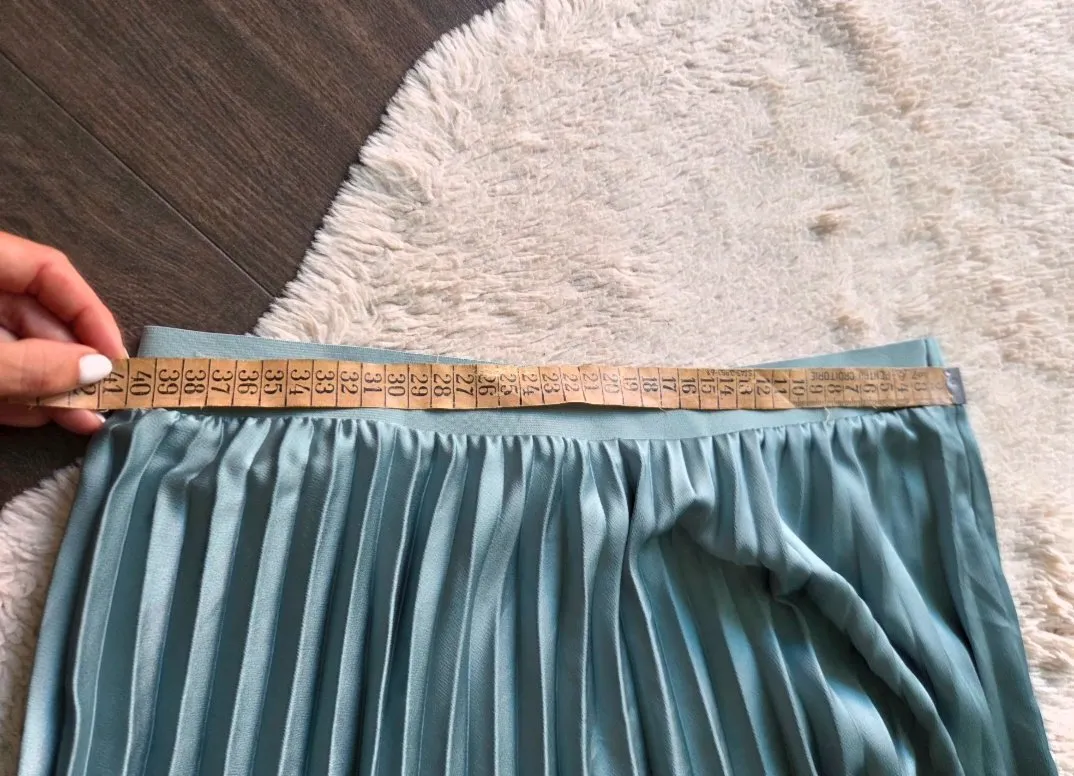 Fustă Zara XL | Bleu, Midi, Talie medie, Asimetrică fit, Pliuri - Image 4