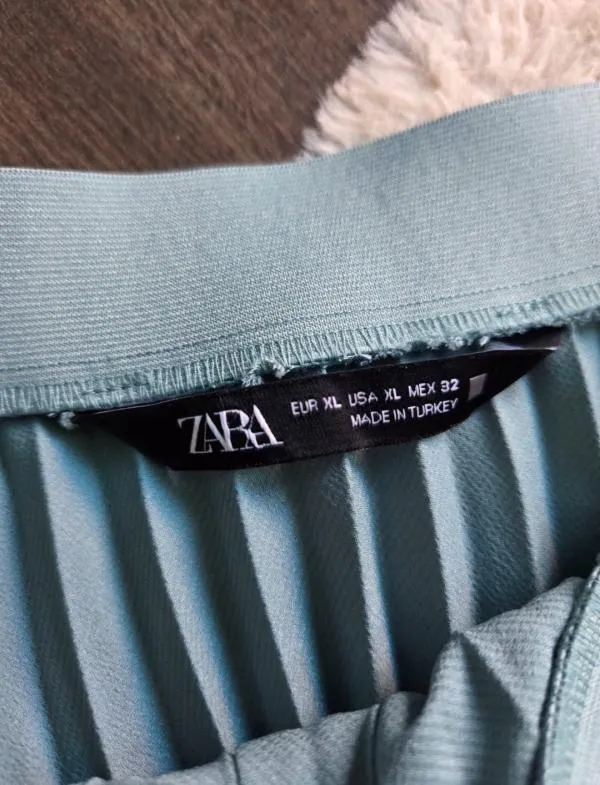 Fustă Zara XL | Bleu, Midi, Talie medie, Asimetrică fit, Pliuri - Image 5