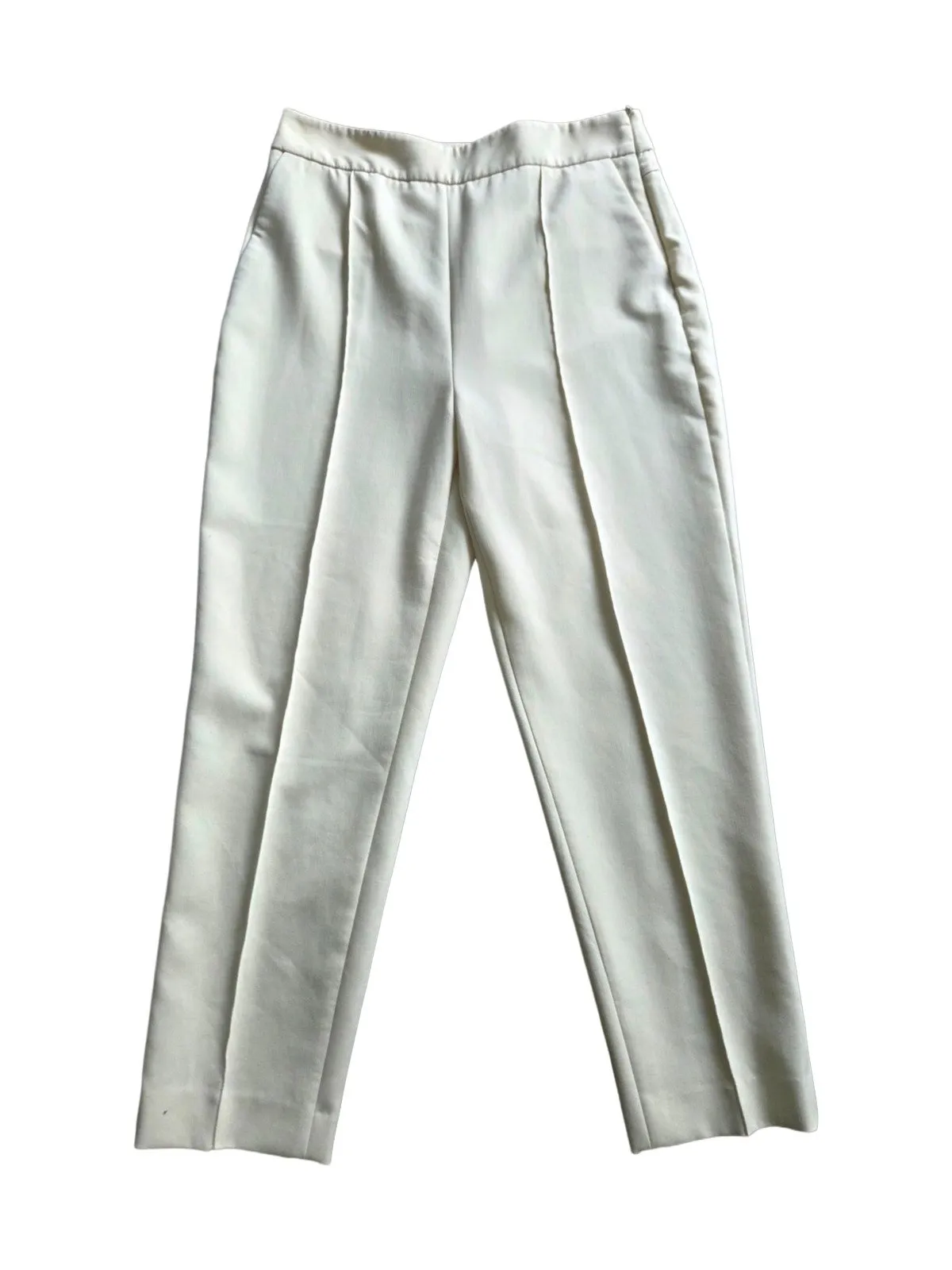 Pantaloni Zara L | Bej, Lungi, Talie medie, Tapered (Conici) fit, Eleganți Stofă