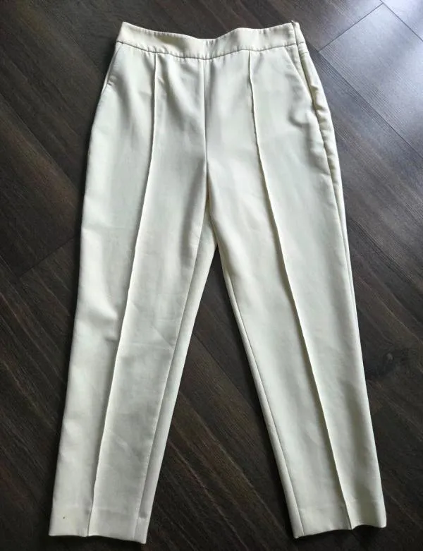 Pantaloni Zara L | Bej, Lungi, Talie medie, Tapered (Conici) fit, Eleganți   Stofă - Image 2