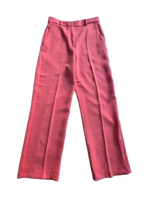 Pantaloni Zara L | Fuchsia, Lungi, Talie înaltă, Straight (Drepți) fit, Clasici Casual