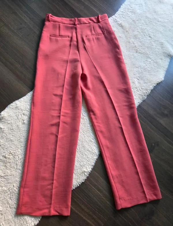 Pantaloni Zara L | Fuchsia, Lungi, Talie înaltă, Straight (Drepți) fit, Clasici   Casual - Image 3