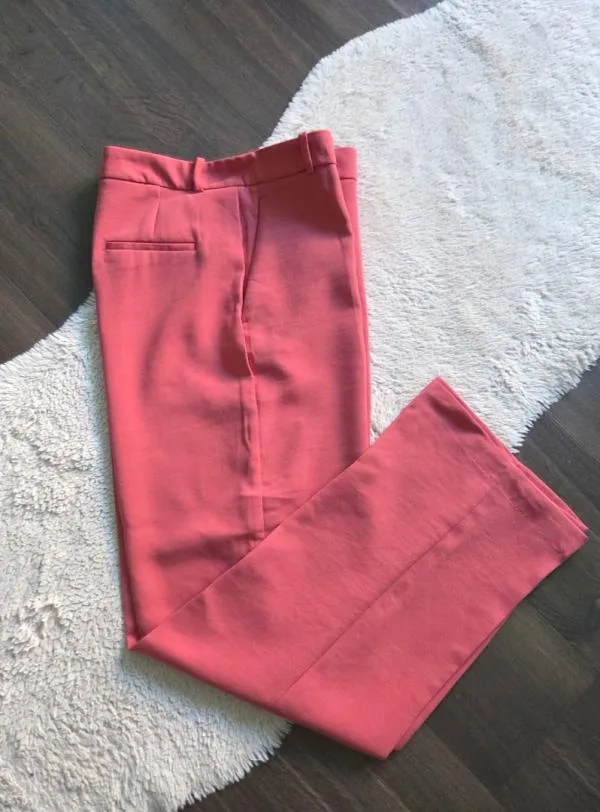 Pantaloni Zara L | Fuchsia, Lungi, Talie înaltă, Straight (Drepți) fit, Clasici   Casual - Image 4