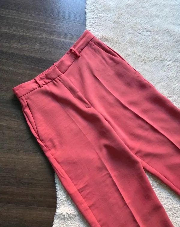 Pantaloni Zara L | Fuchsia, Lungi, Talie înaltă, Straight (Drepți) fit, Clasici   Casual - Image 5