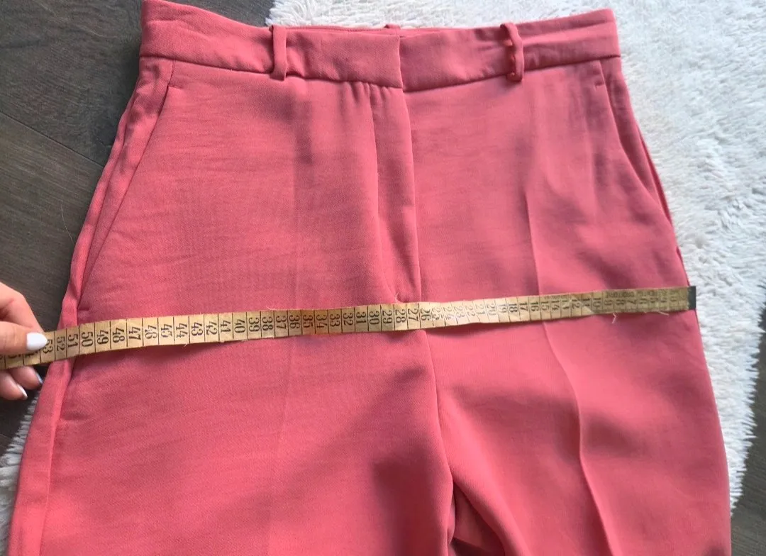 Pantaloni Zara L | Fuchsia, Lungi, Talie înaltă, Straight (Drepți) fit, Clasici   Casual - Image 10