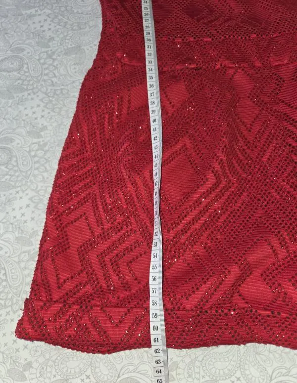 Salopetă QUIZ S-M | Roșu, Scurtă, Mânecă scurtă, Pietre decorative, Poliester - Image 5