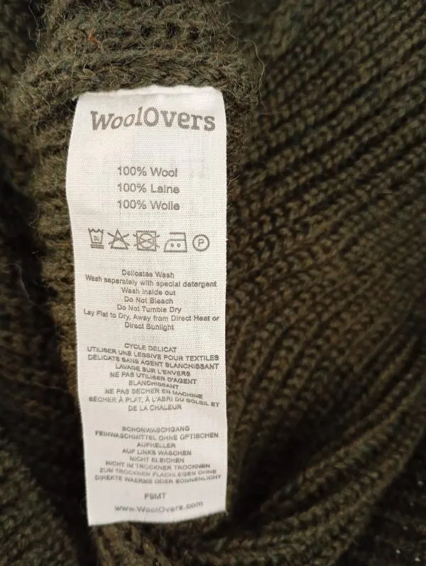 Pulover la baza gâtului WoolOvers L | Khaki, Monocrom, Lână - Image 4