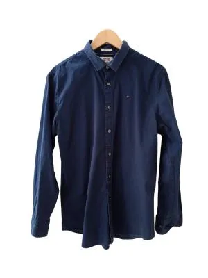 Cămașă Tommy Hilfiger XL | Bleumarin, Mânecă lungă, Bumbac