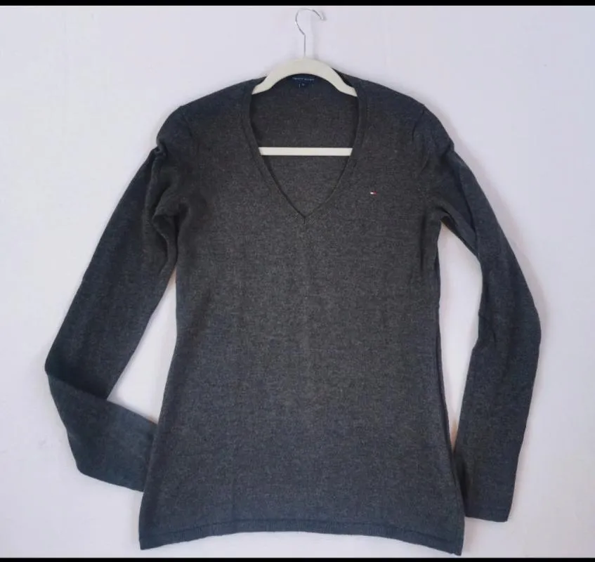 Pulover cu anchior Tommy Hilfiger M | Gri, Normal, Regular fit, Logo, Lână - Image 11