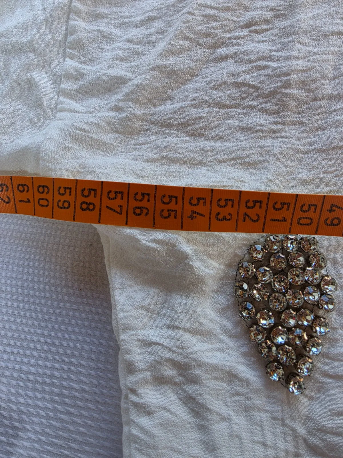 Cămașă Work S | Crem, Normal, Mânecă lungă, Oversize fit, Monocrom, Pietre decorative, Bumbac - Image 5