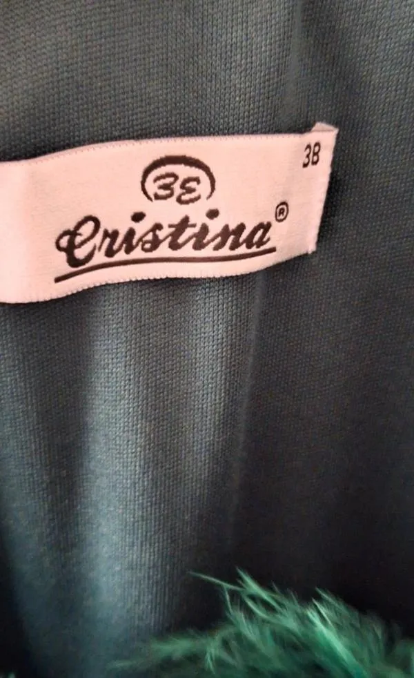 Rochie de ocazie Cristina EU 38 | Verde, Maxi, Cu umerii goi, Paiete - Image 6