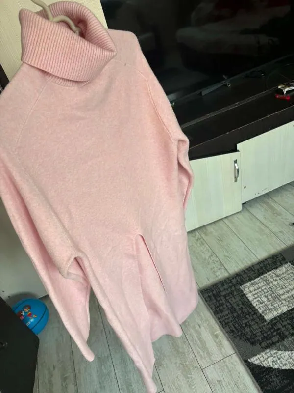 Pulover cu guler înalt Myastreet M | Roz, Lung, Relaxed Lejer fit - Image 5