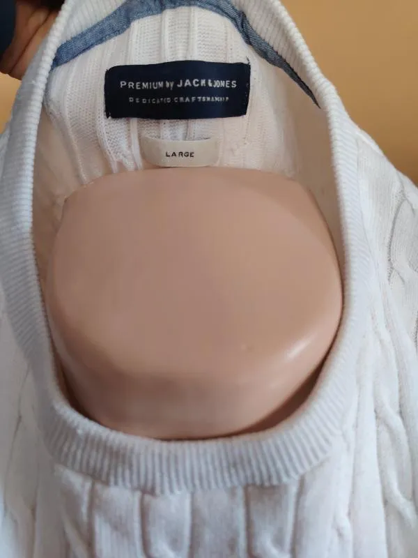 Pulover la baza gâtului Jack&Jones L | Alb, Bumbac - Image 3