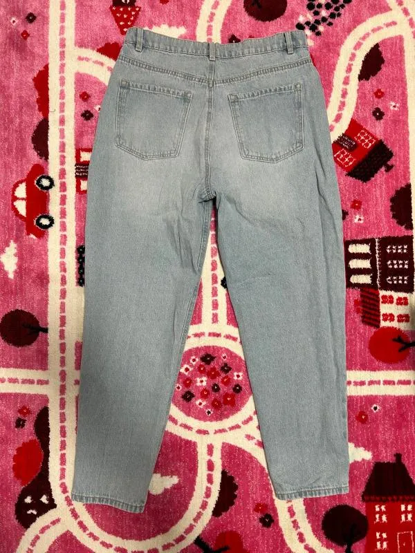 Blugi LC Waikiki L | Albastru, Lungi, Talie înaltă, Mom fit, Curvy, Clasici Simpli - Image 3